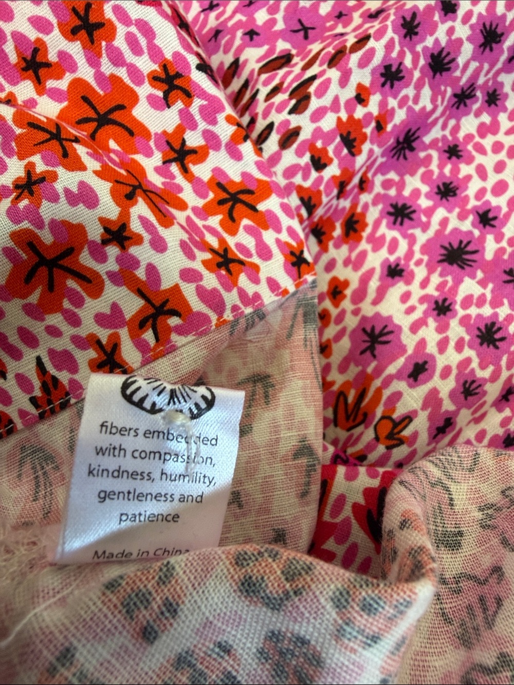 Lesley Evers Rachel Midi Shift Dress May Flowers Pink Floral Linen Tie-Waist XL - Picture 8 of 9